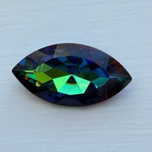 Austrian Vitrail Crystal Loose Stone 32mm x15mm Multicolor Excellent